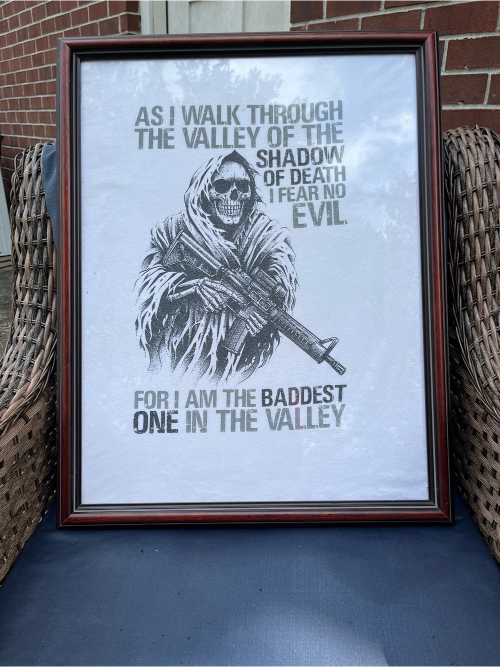 One-of-a-Kind Psalm 23 Inspired Grim Reaper Framed Wall Art